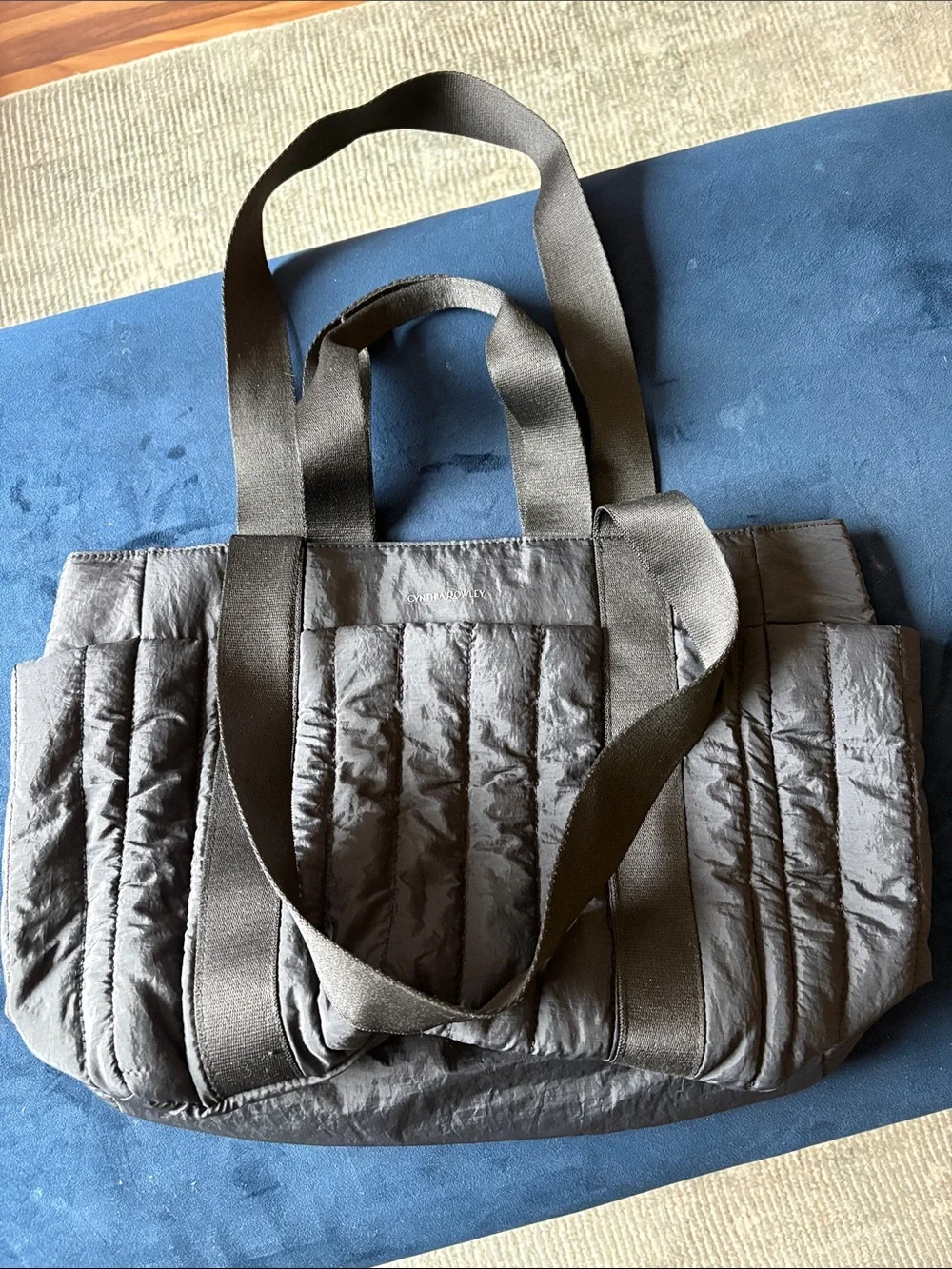 Quilted Nylon Tote Bag - Black Cynthia Rowely